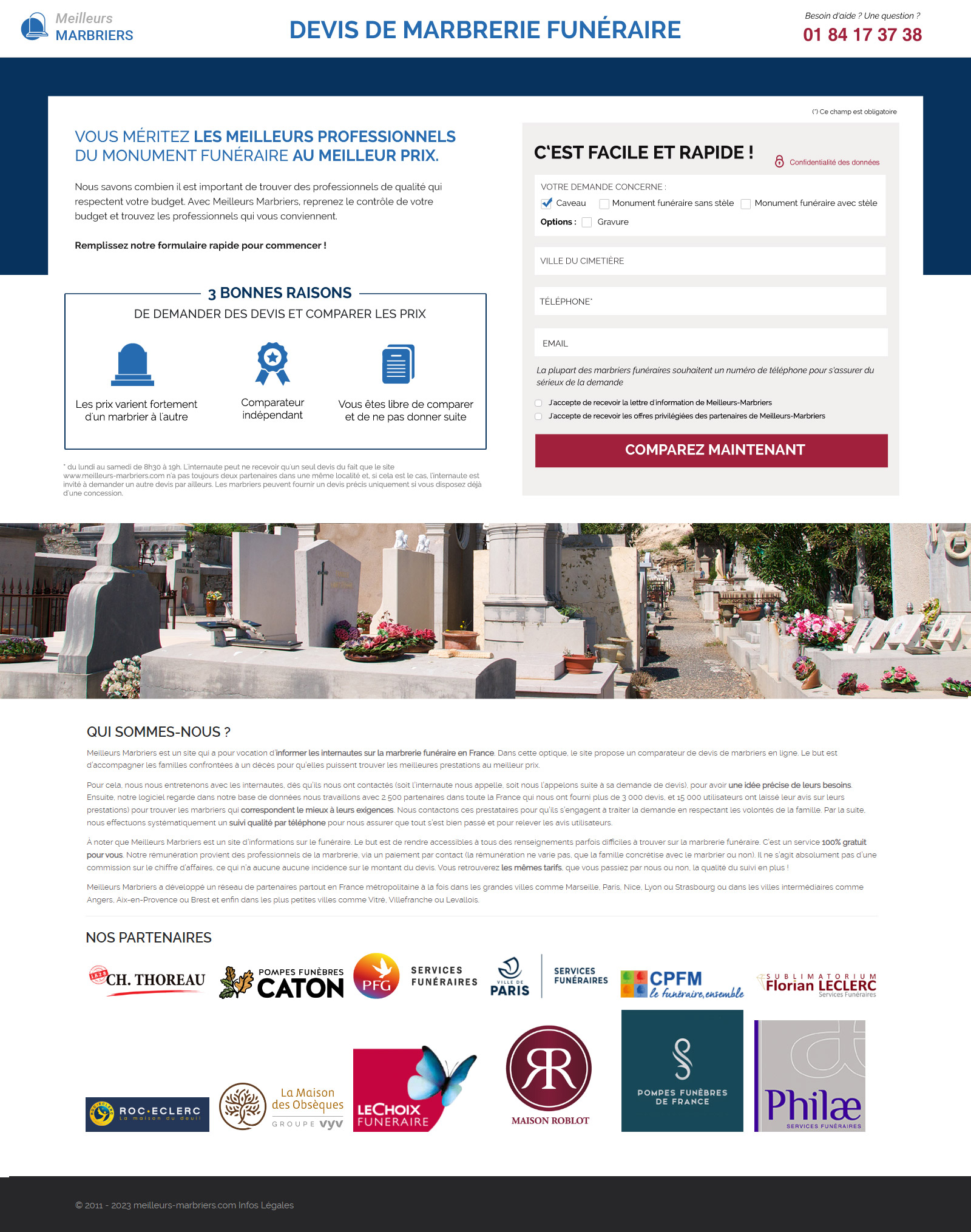 landing page meilleurs marbriers