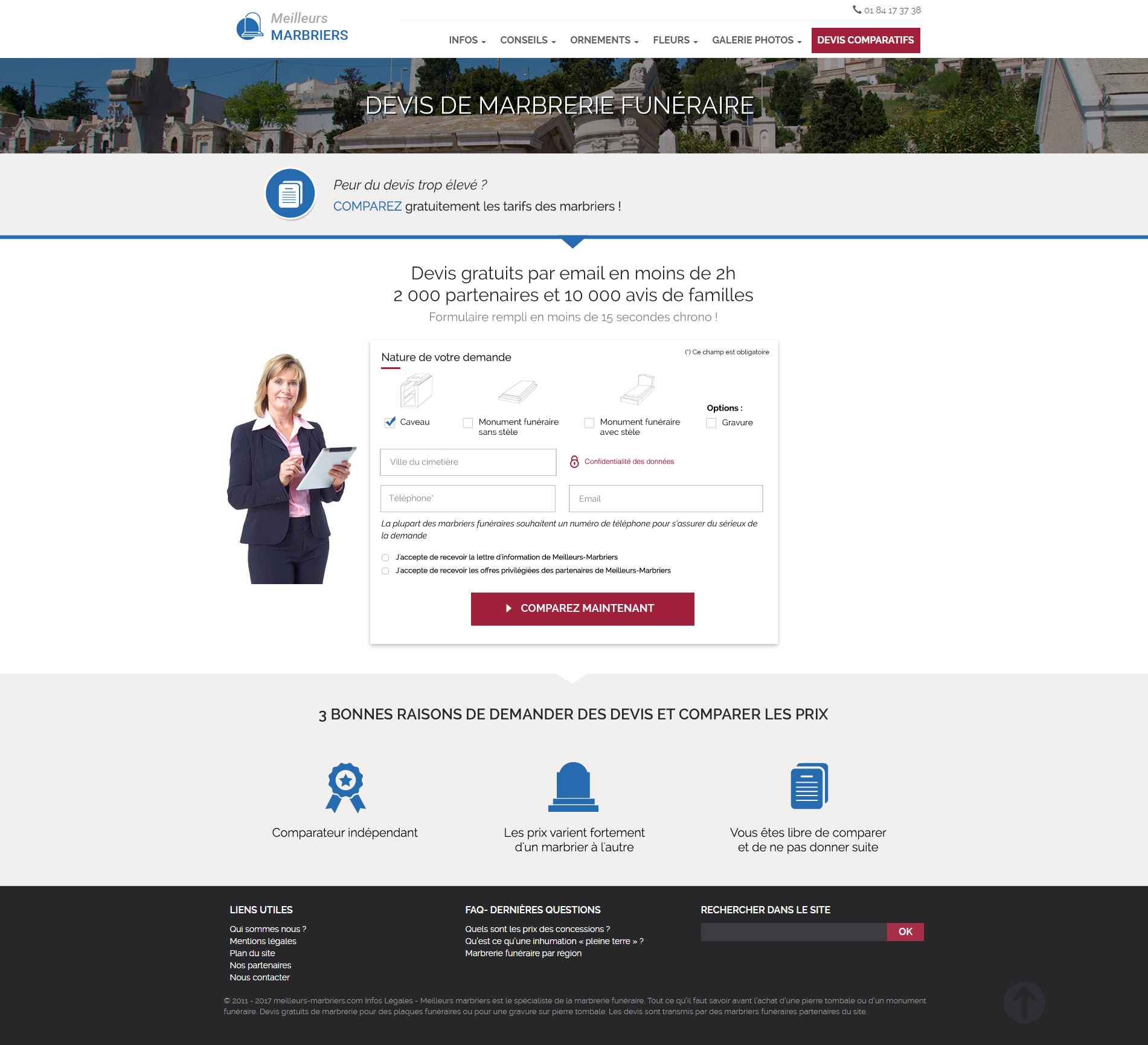 landing page devis meilleurs marbriers